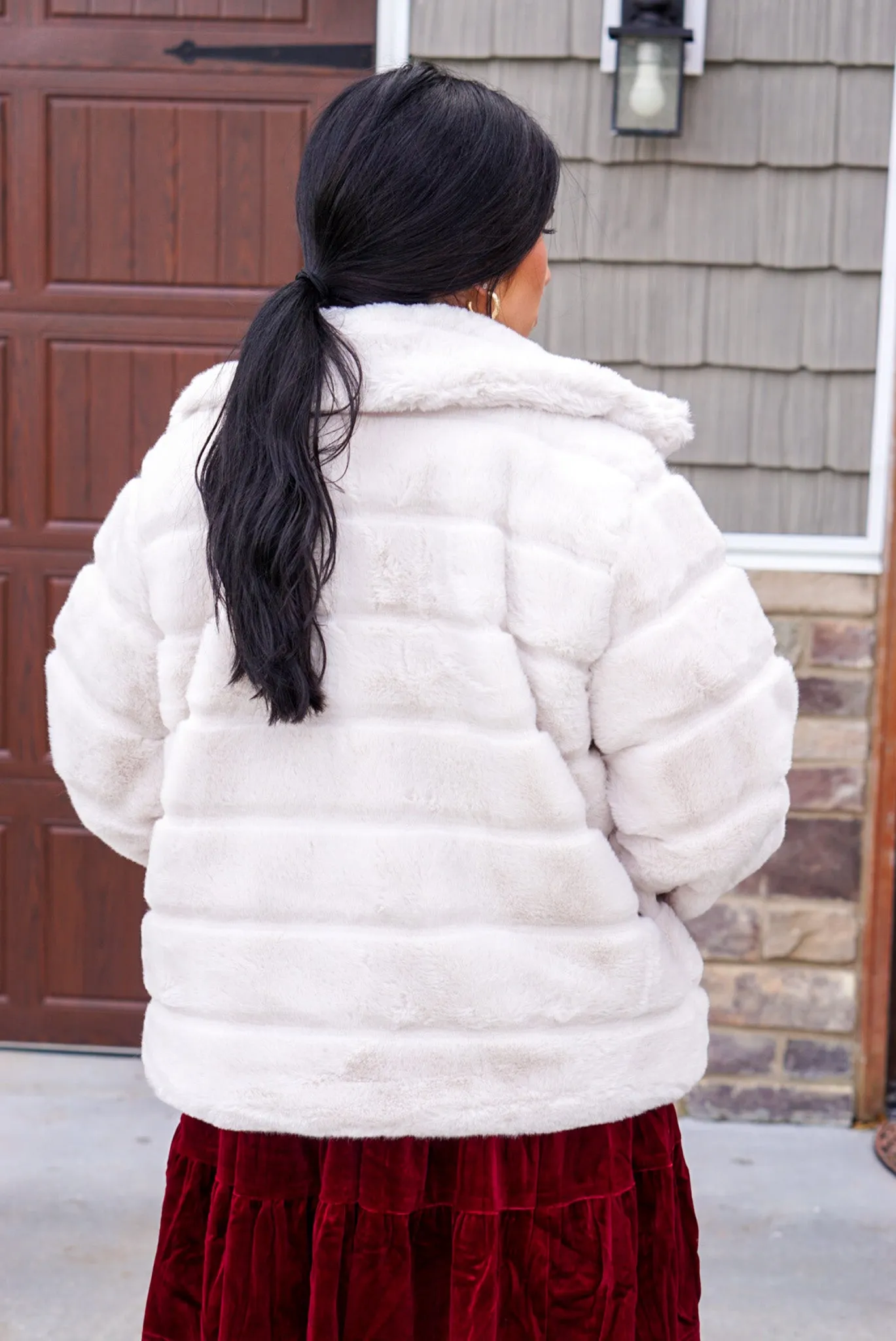 Arctic Glamour Cream Fur Jacket