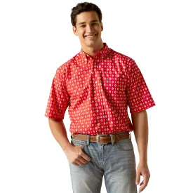 Ariat Men's Geometric Beacon Red Classic Button Down Shirt 10051494