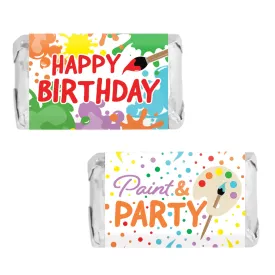 Art & Painting: Kid's Birthday - Hershey's Miniatures Candy Bar Wrappers Stickers - 45 Stickers