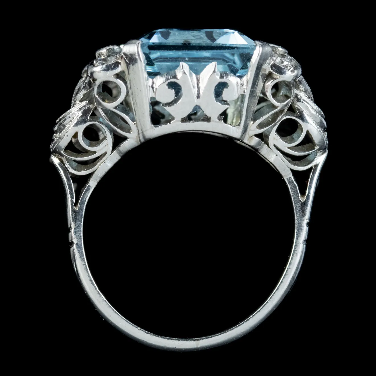 Art Deco Aquamarine Diamond Ring 5ct Aqua Circa 1920