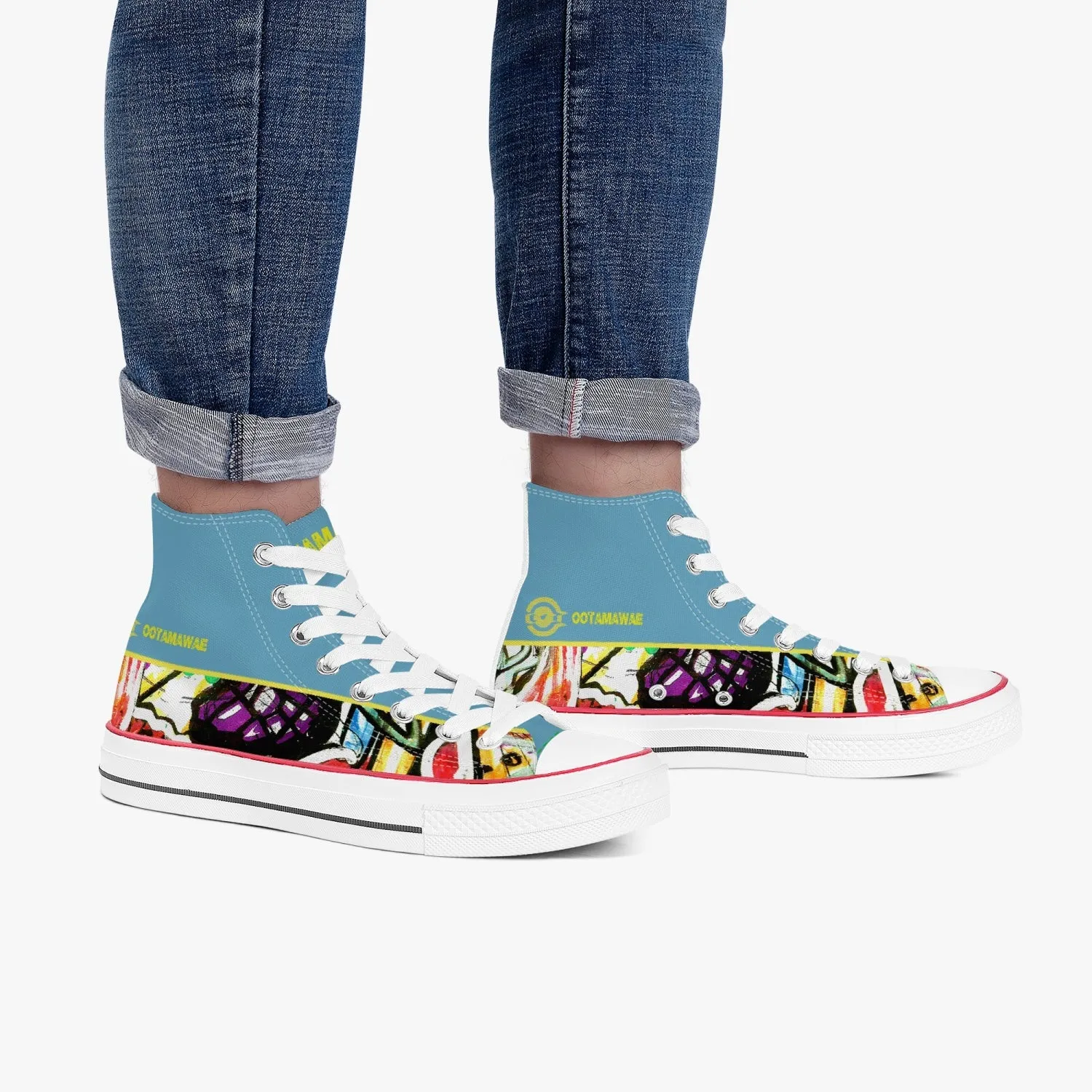 Art in High Canvas Shoes - Blue Sky