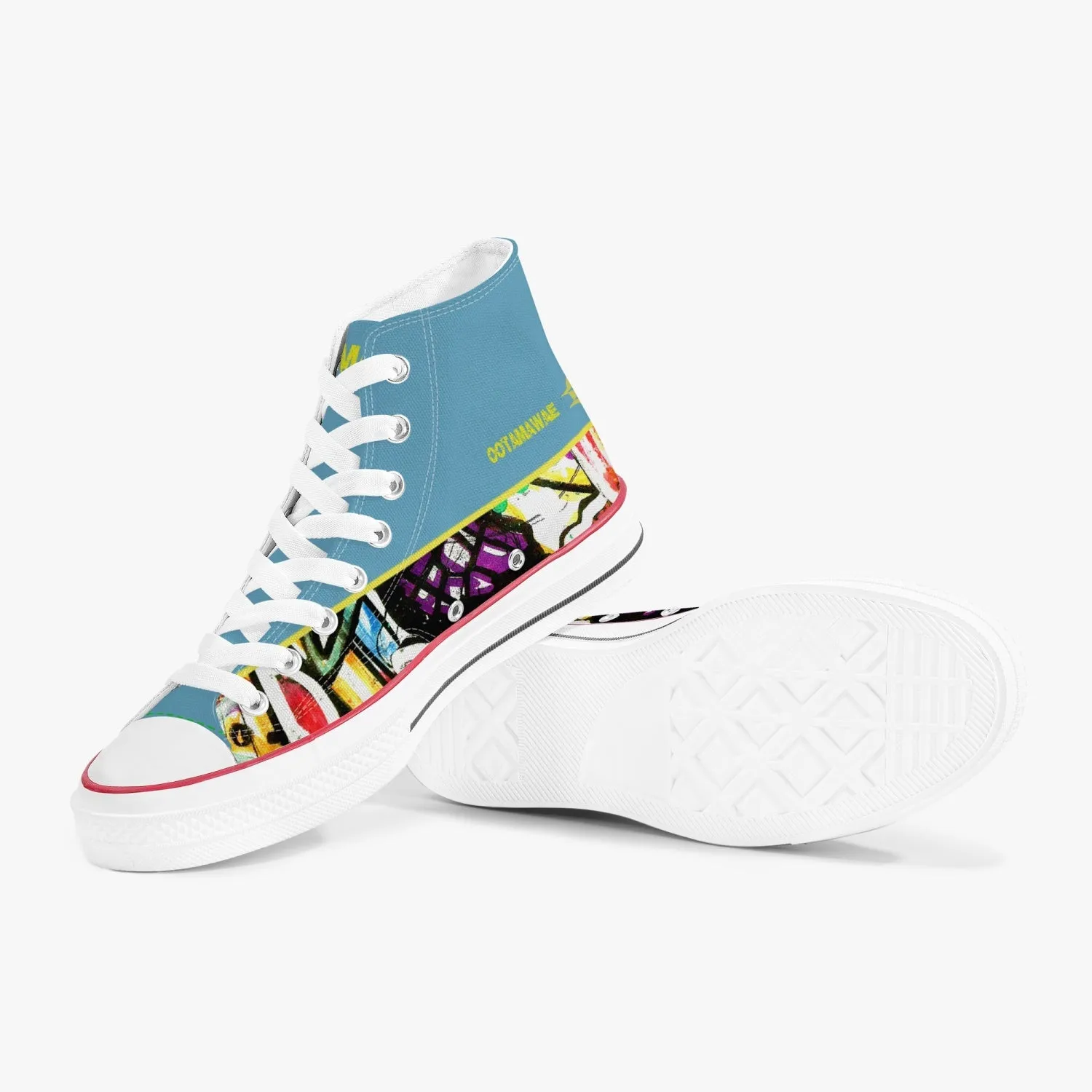 Art in High Canvas Shoes - Blue Sky