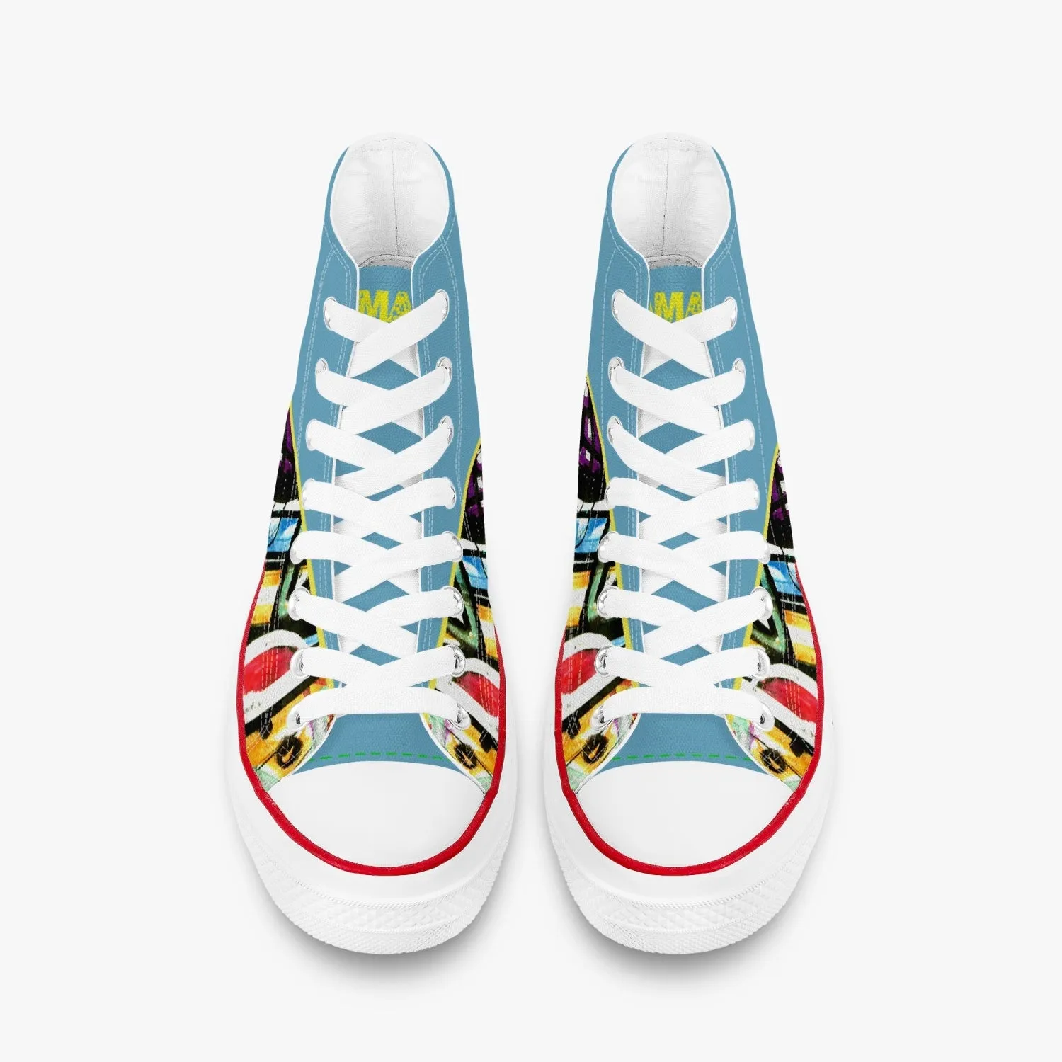 Art in High Canvas Shoes - Blue Sky