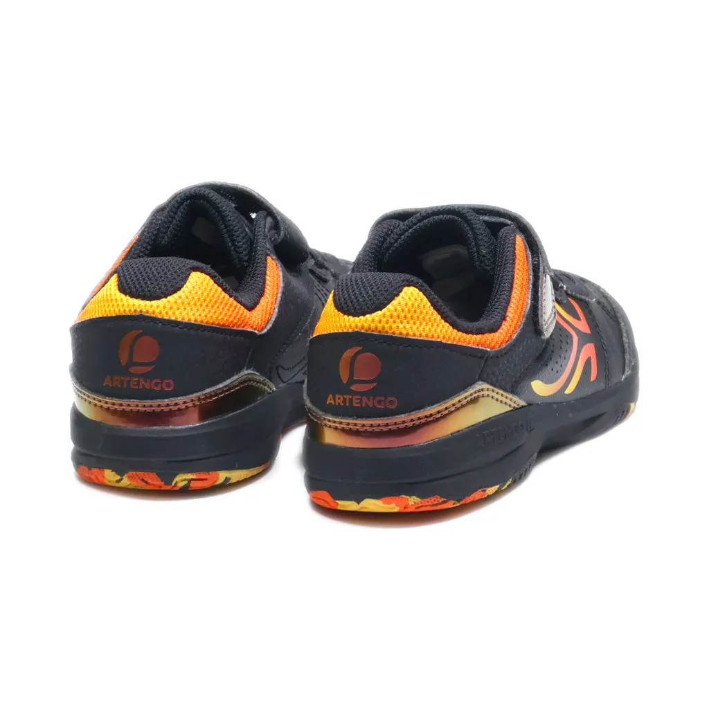 Artengo Durable Rip-Tab Sport Shoes Leather Black Colour For Kids