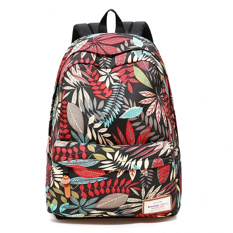 Artistic Printed Waterproof Backpack - Stylish Korean School Bag