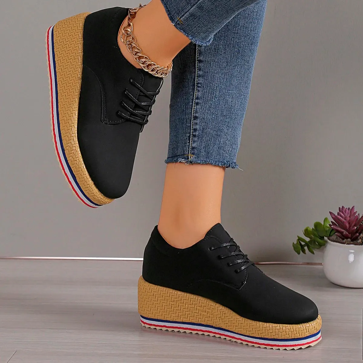 Ashore Shop Thick Bottom Slope Heel Fashion Women's Shoes Running Shoes