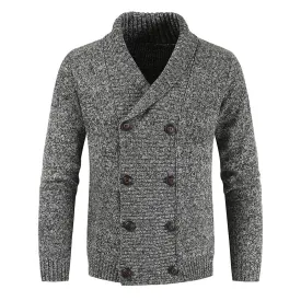 Ashoreshop Mens Oversized Thick Double Breasted Cardigan Sweater