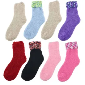 Assorted Fuzzy Non-Skid/Stripe/Solid Home Socks