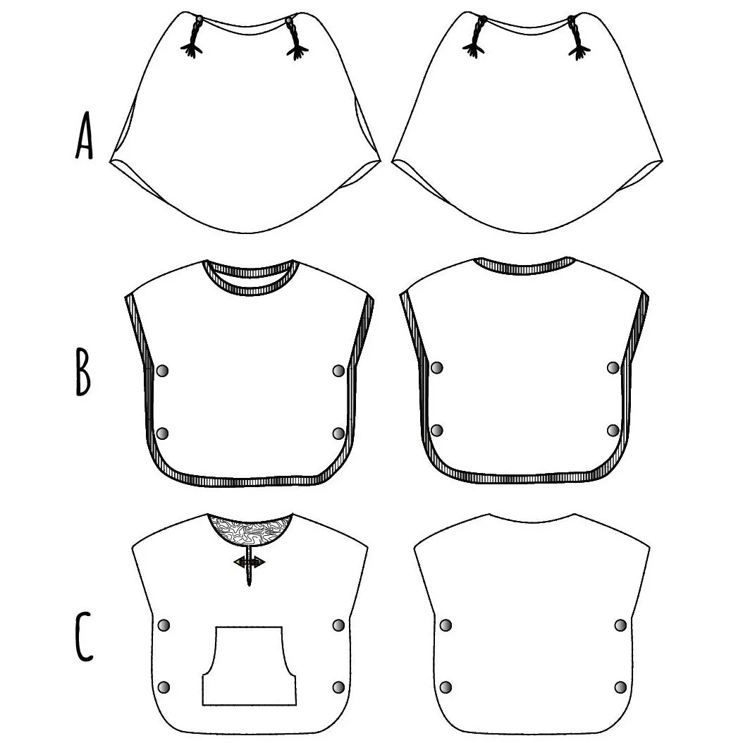 Aster Ponchos - 3/12y - PDF Sewing Pattern