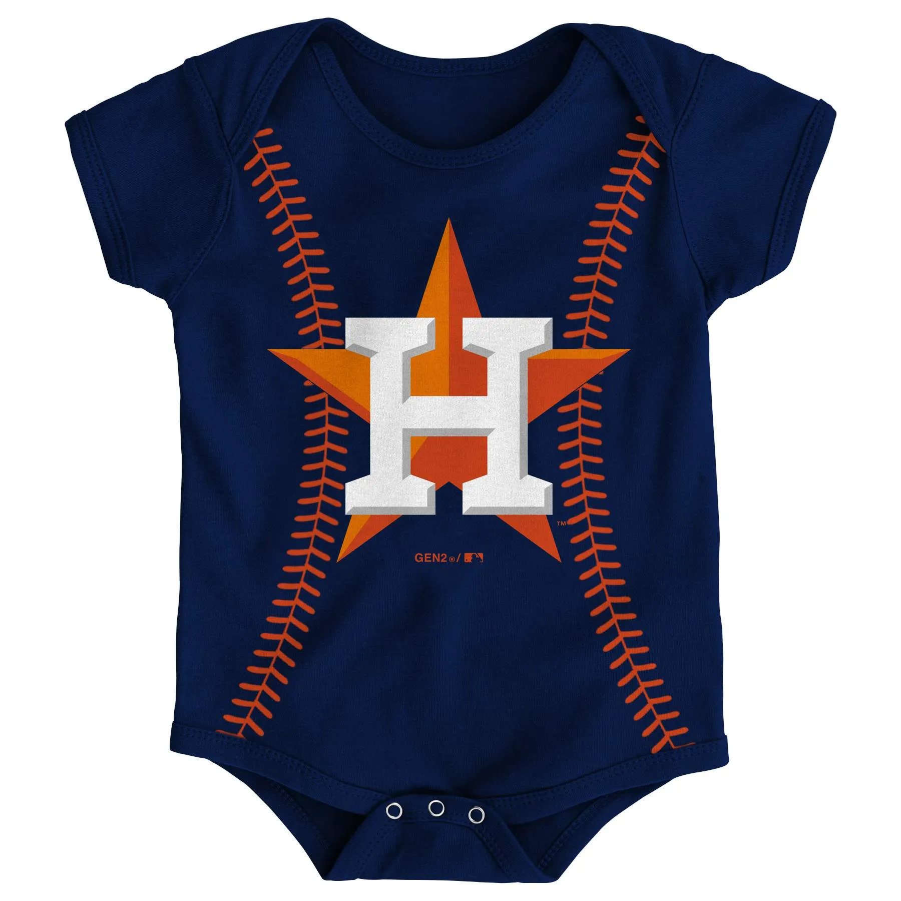 Astros Baseball Stitches Creeper Set