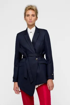 ASY navy - wool crossed suit jacket