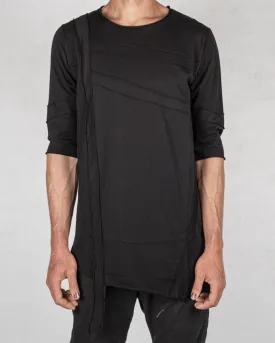 Asymmetric band tshirt black