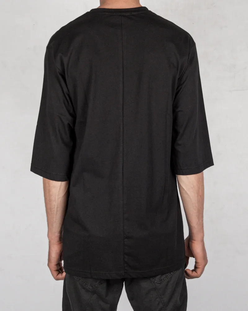 Asymmetric crew neck tshirt black