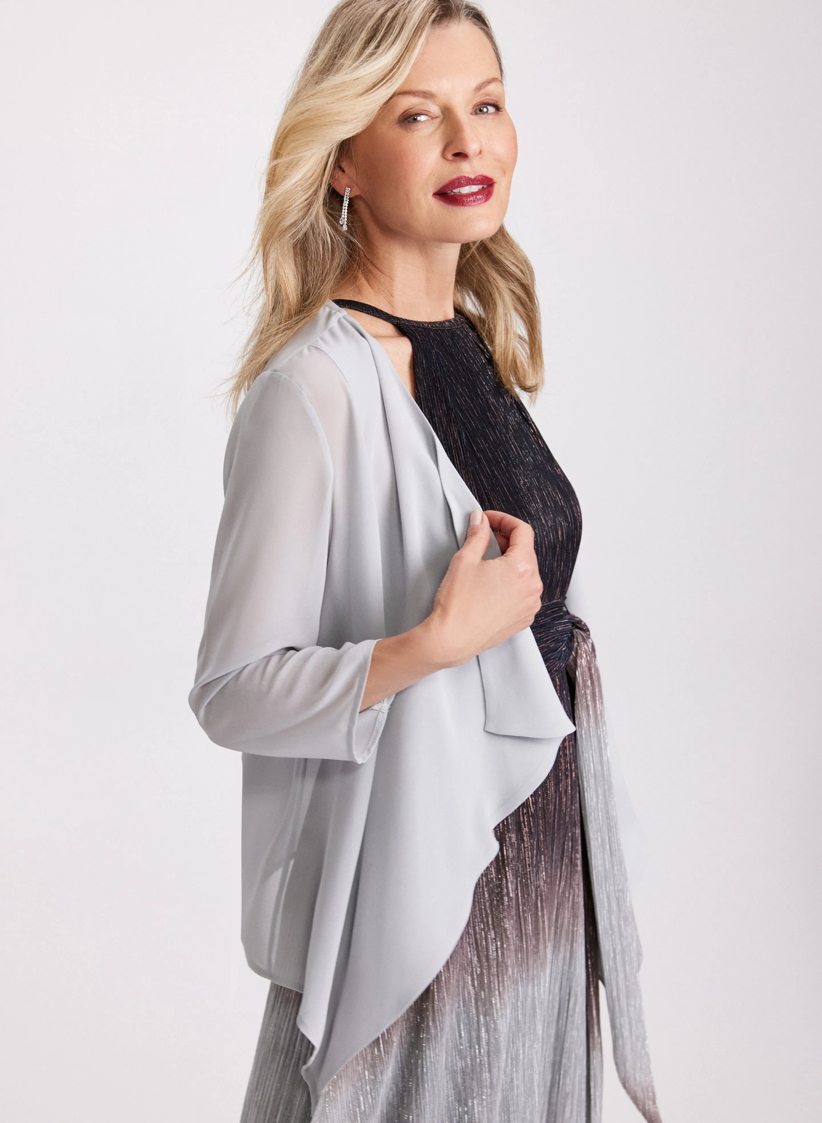 Asymmetric Open-Front Layering Top