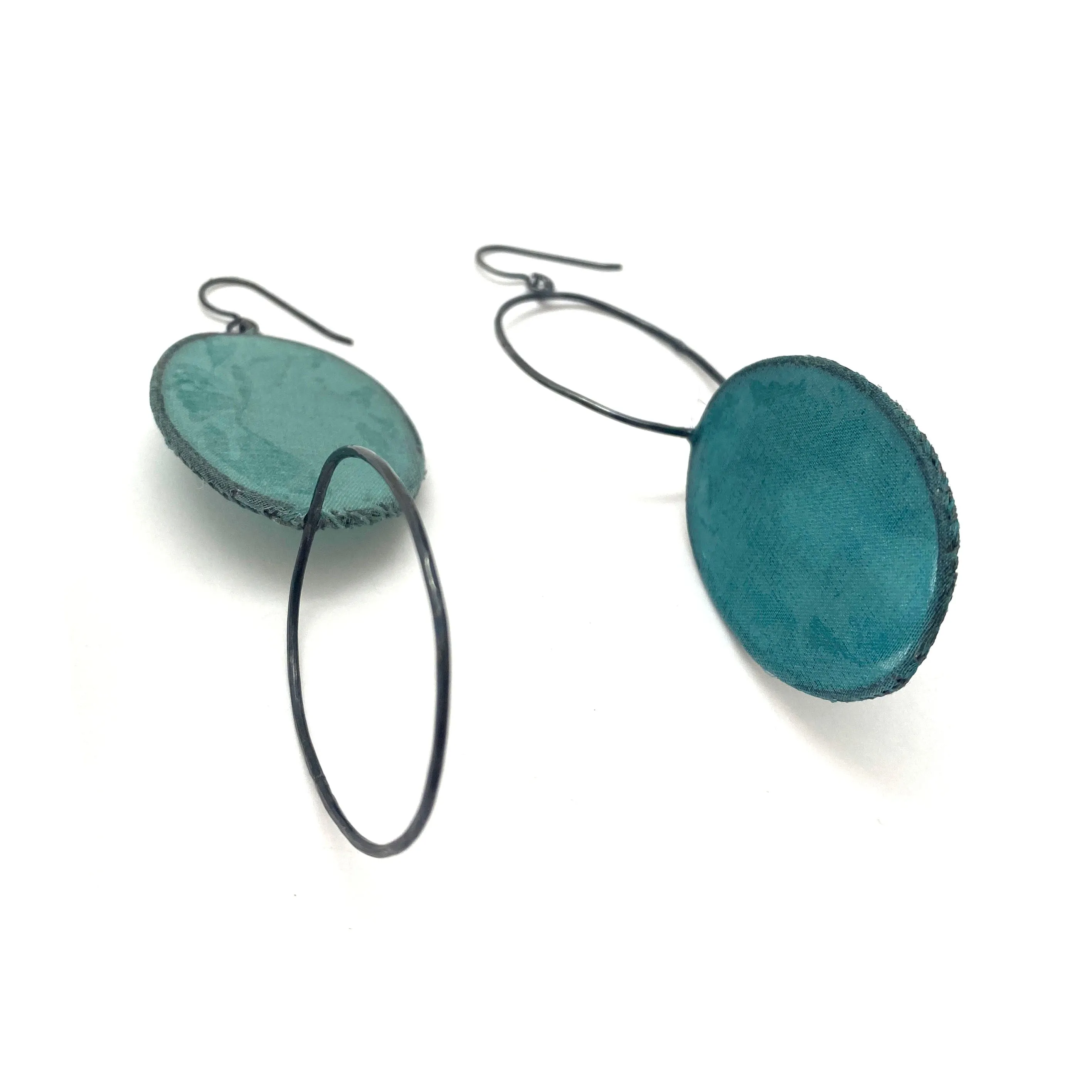 Asymmetric Teal Earrings