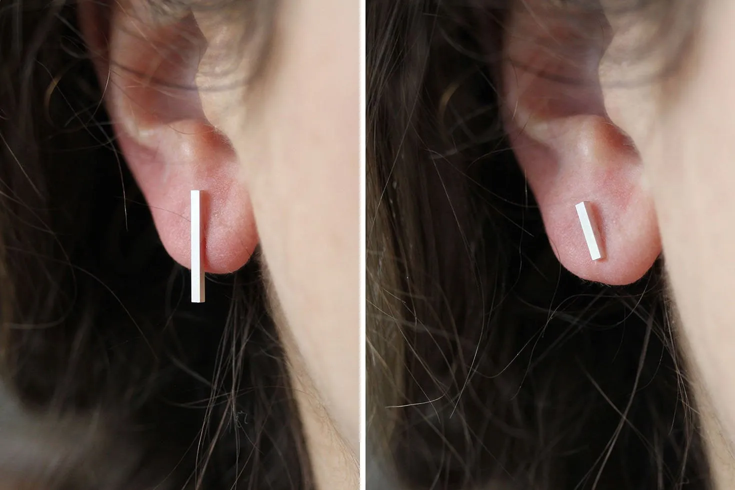 Asymmetrical Bar Post Earrings