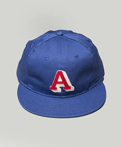 Atlanta Crackers 1939 Leather Strap Cap Cobalt