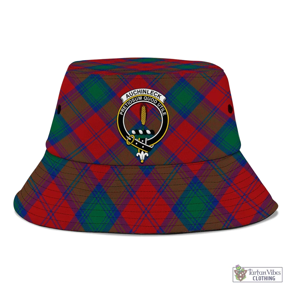 Auchinleck (Affleck) Tartan Bucket Hat with Family Crest