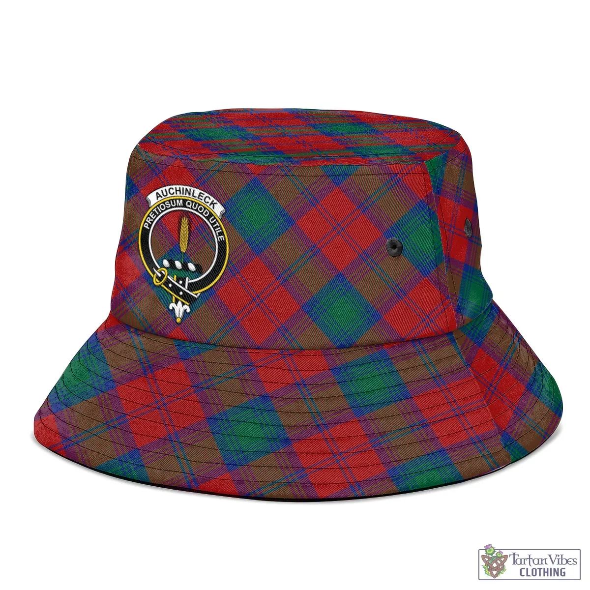 Auchinleck (Affleck) Tartan Bucket Hat with Family Crest