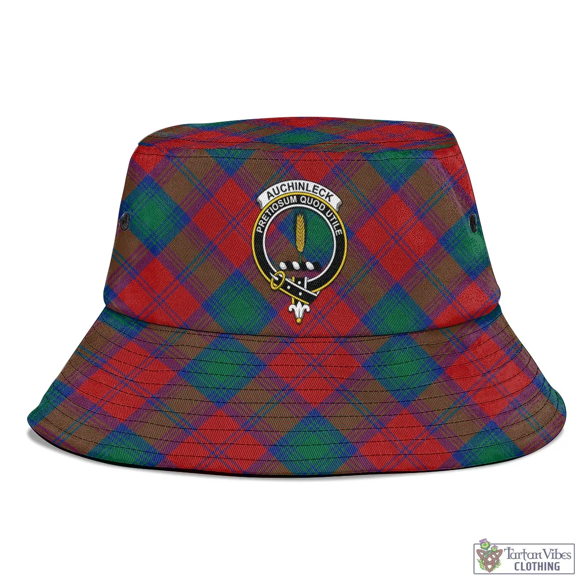 Auchinleck (Affleck) Tartan Bucket Hat with Family Crest