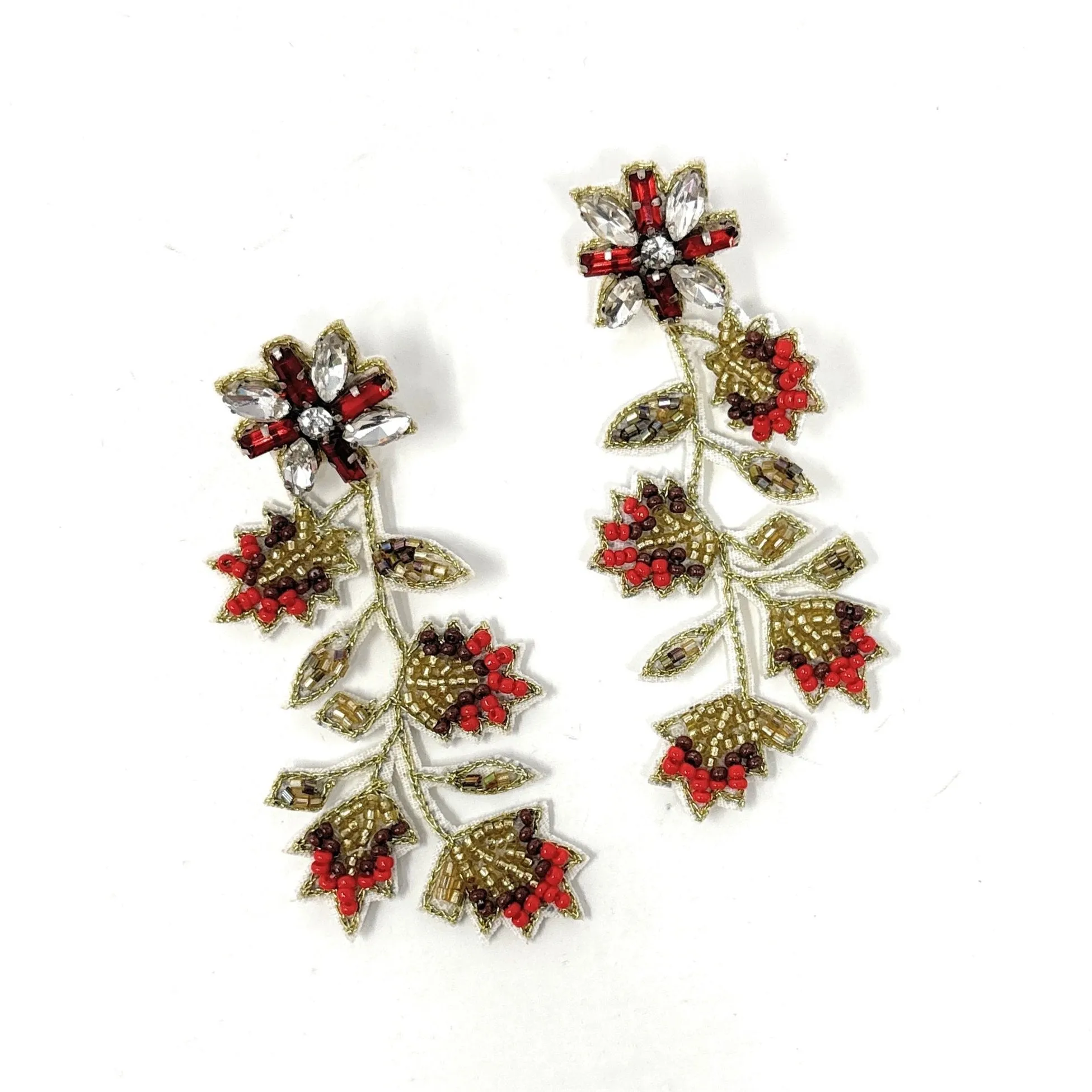 Autumn Leaves Beaded Earrings