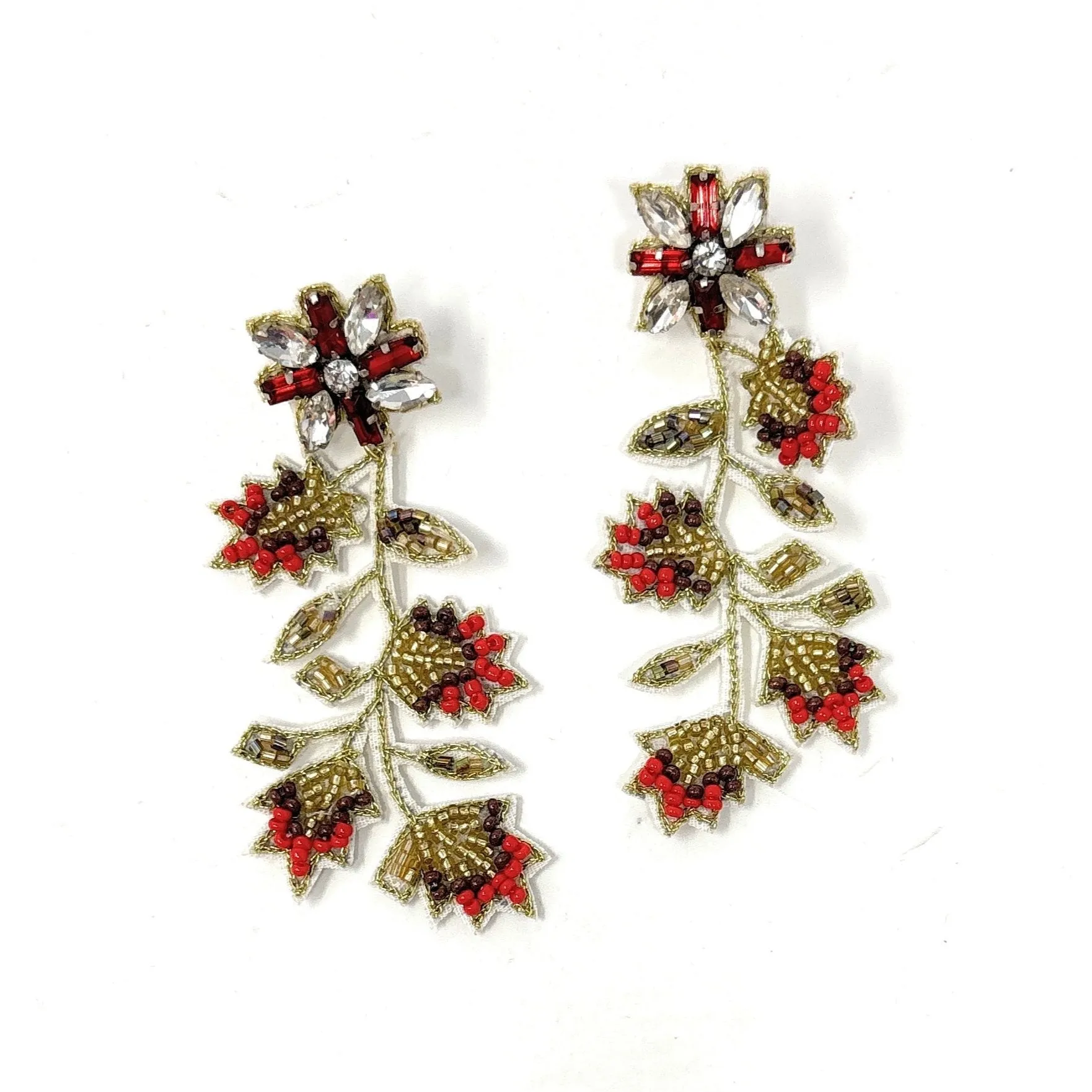 Autumn Leaves Beaded Earrings