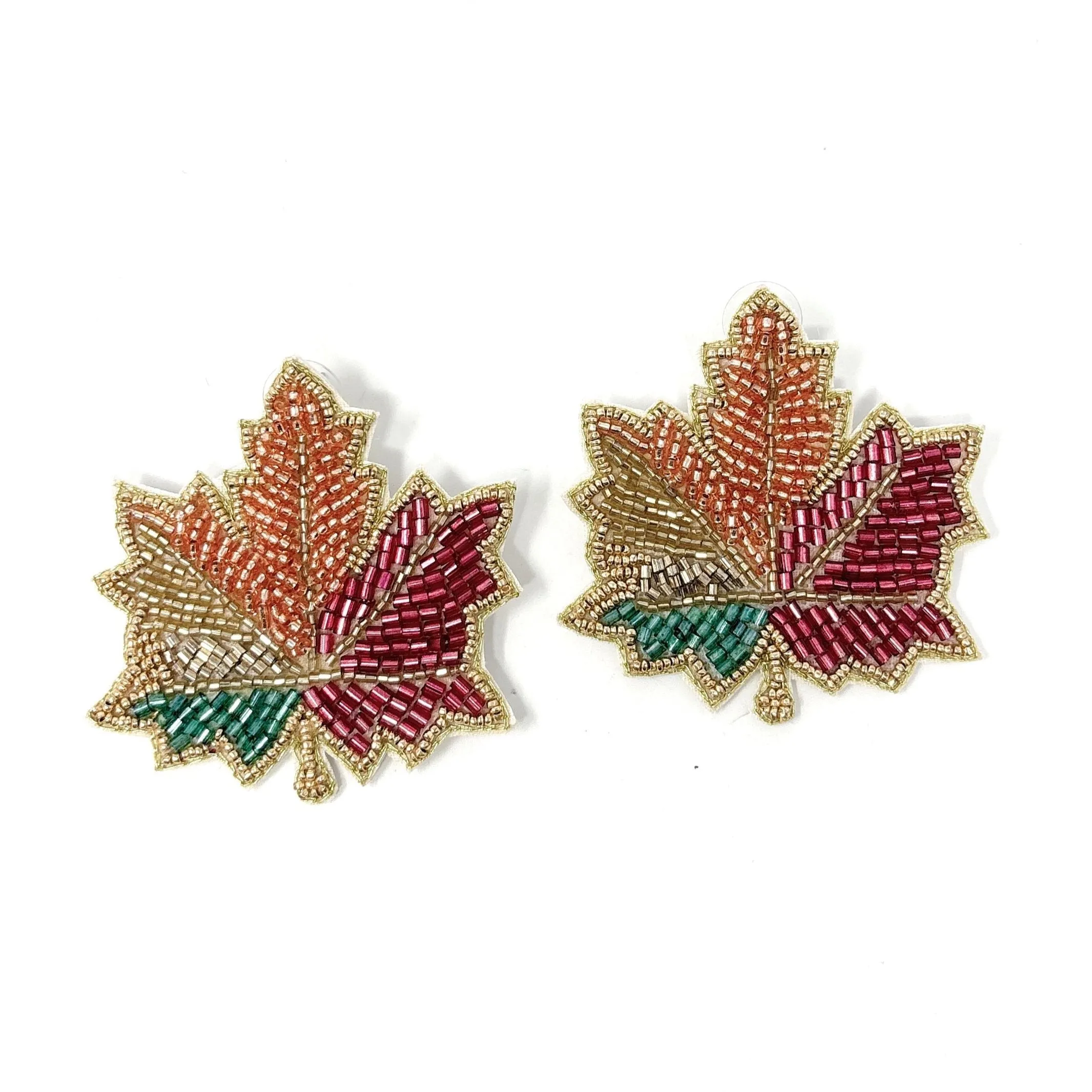 Autumn Maple Beaded Earrings