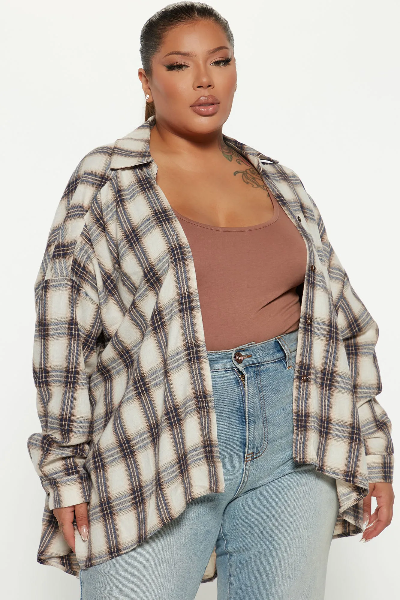 Avani Plaid Shirt - Cream/combo