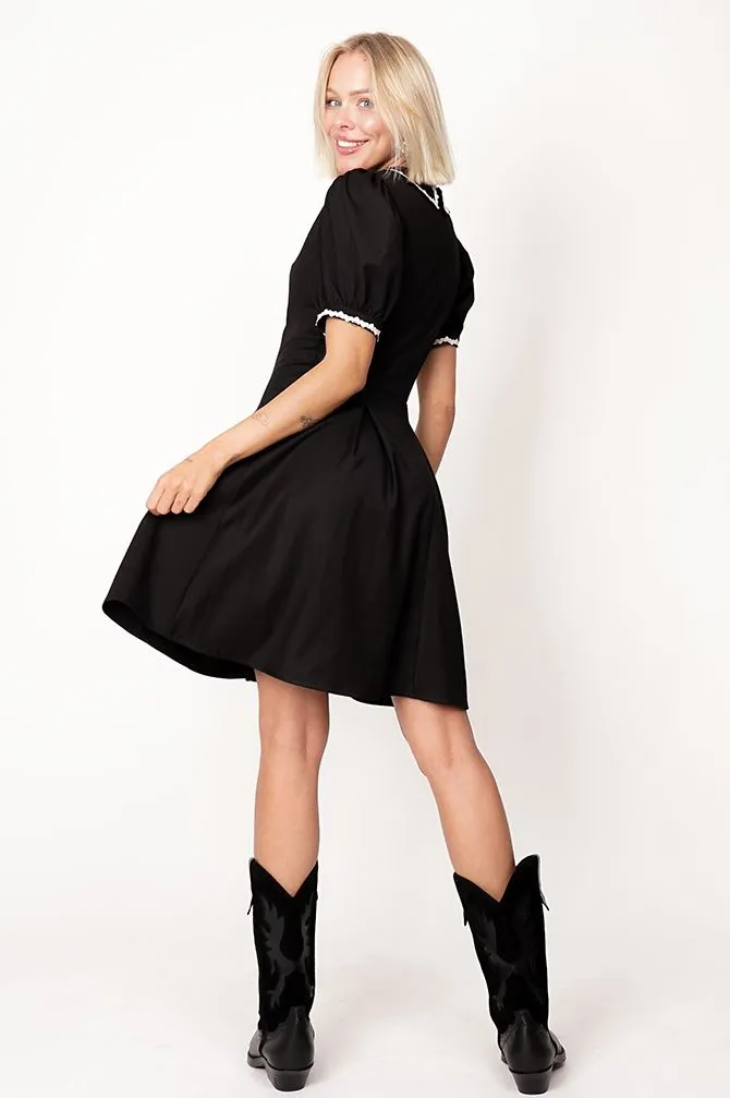 Avery Collar Dress Black