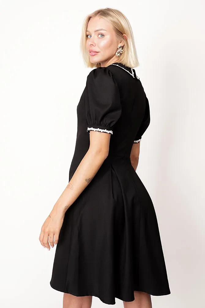 Avery Collar Dress Black