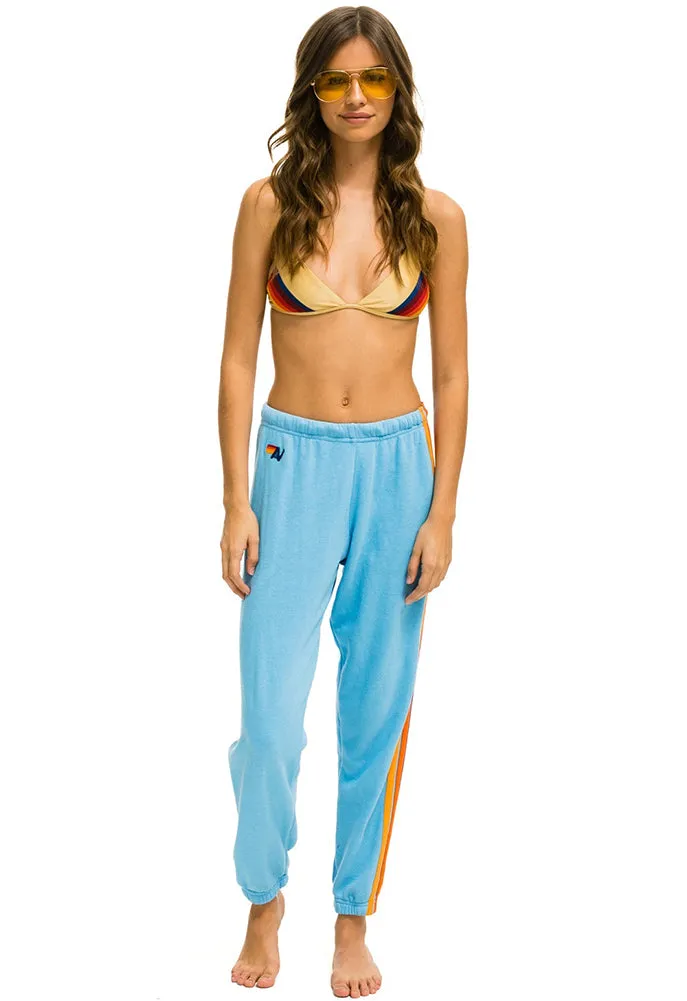 Aviator Nation 5 Stripe Sweatpants in Sky