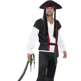 Aye Pirate Captain Costume Adult Black