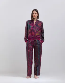 Azaad Trousers Silk Damask Purple