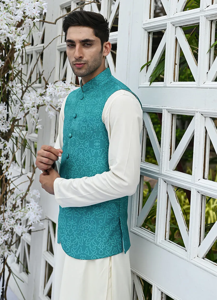 Azeeta Festive Couture - Rana Teal Waistcoat