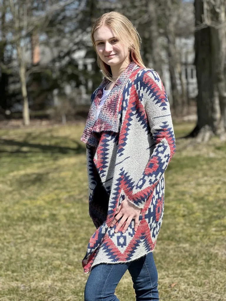 Aztec pattern Woolen Cardigans Style#-L-24670