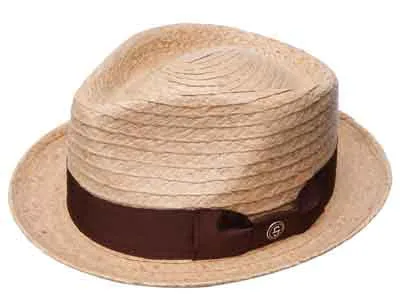 B "Stetson 42nd Street" Straw Braid Fedora, Style# 4017