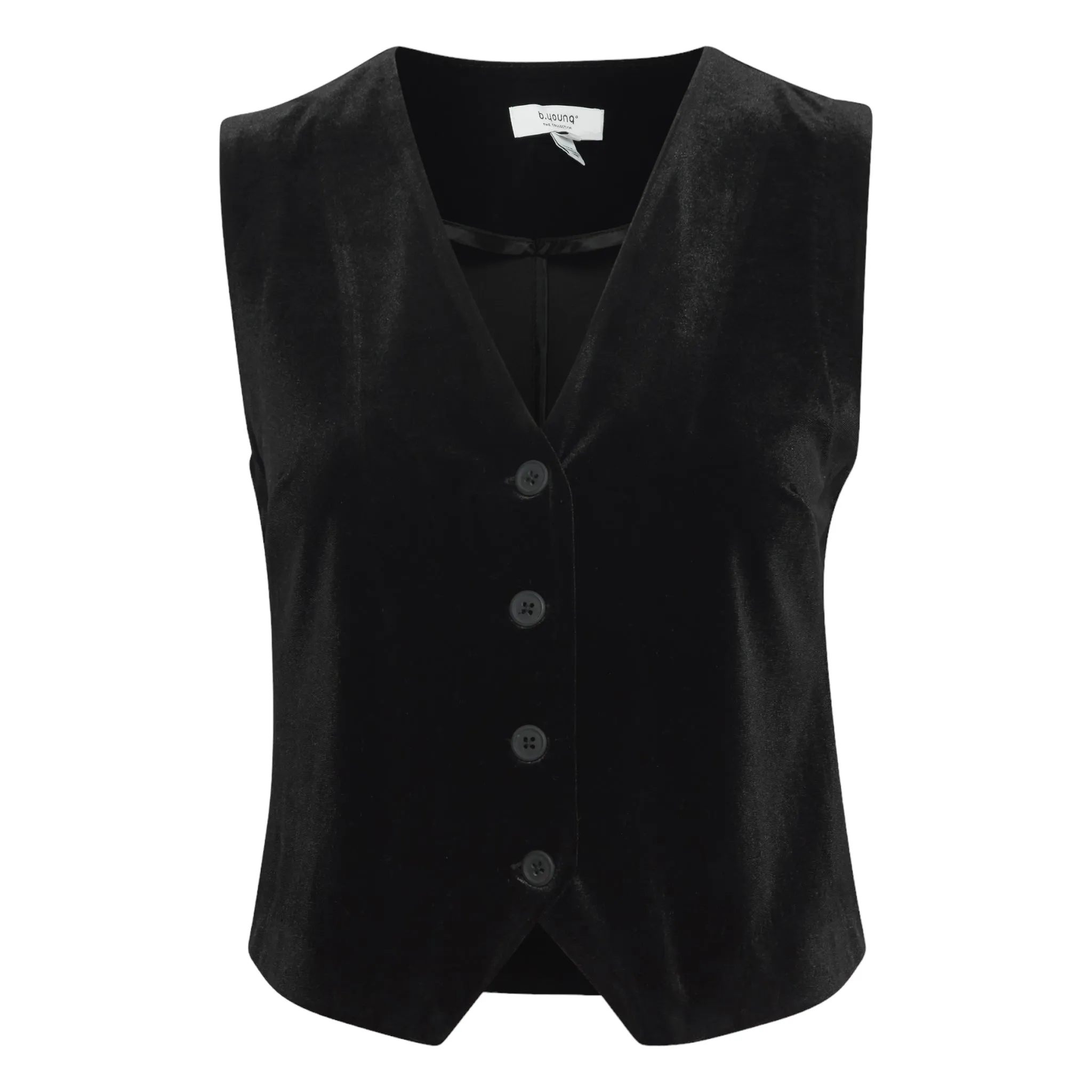 B Young Perlina Velvet Waistcoat Black