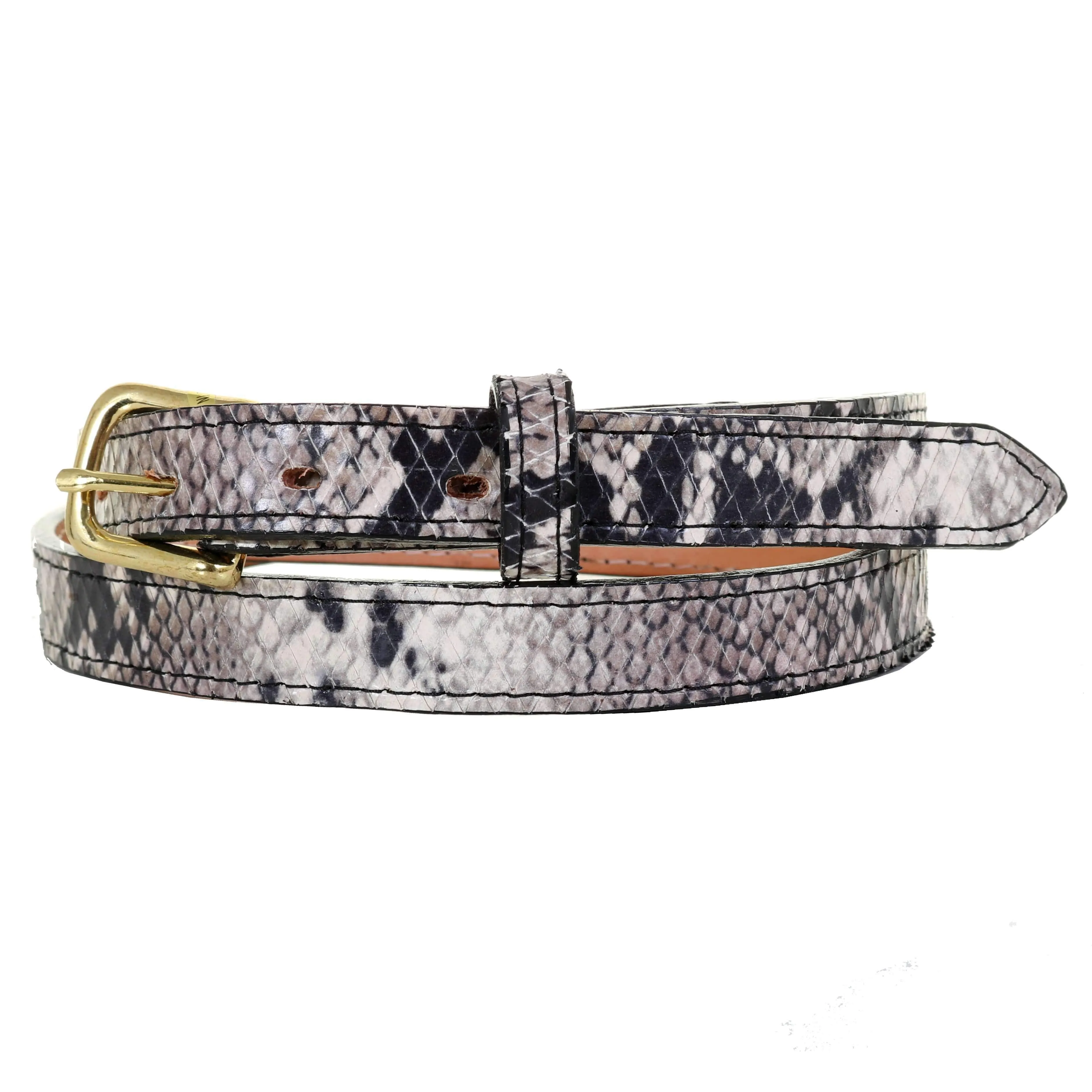 B1070 - Cobra Snake Print Leather Belt