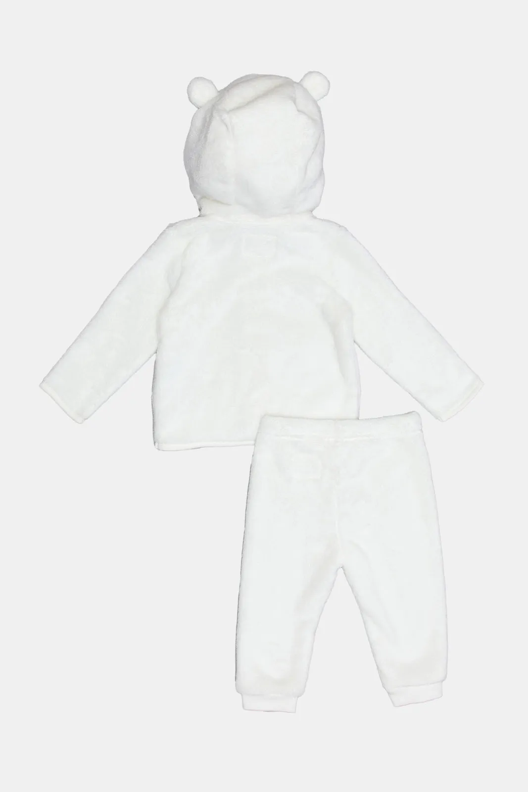 Babies Ivory Fleece Jacket Set (2 Piece)