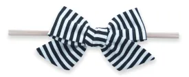 Baby Bling Black Stripe Big Cotton Bow Skinny Headband