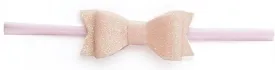 Baby Bling Glitter Bow Tie Skinny Headband-Pink