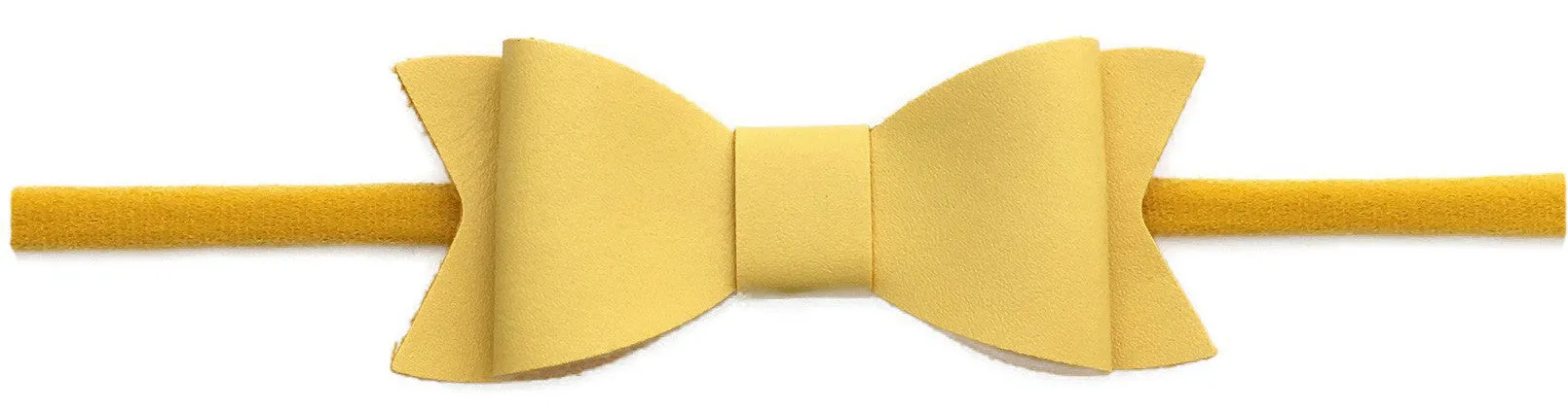 Baby Bling Leather Bow Tie Skinny Headband (20  Colors)