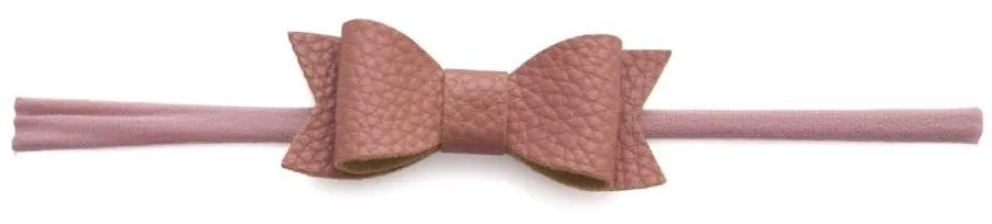 Baby Bling Leather Bow Tie Skinny Headband (20  Colors)