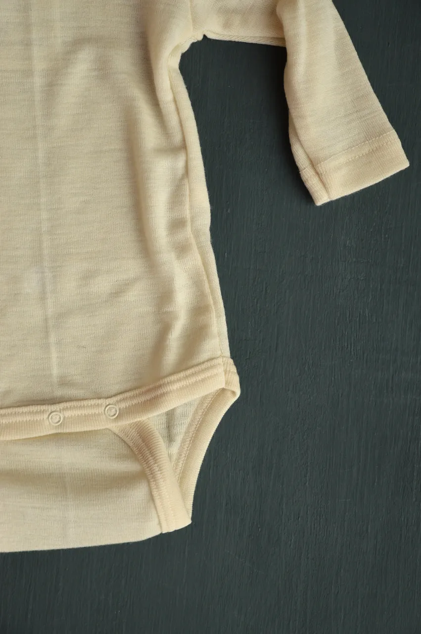 Baby Body Long Sleeve 100% Merino (0-3yrs)