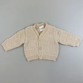 Baby Boys Basket Knitted Design Cardigan - Beige