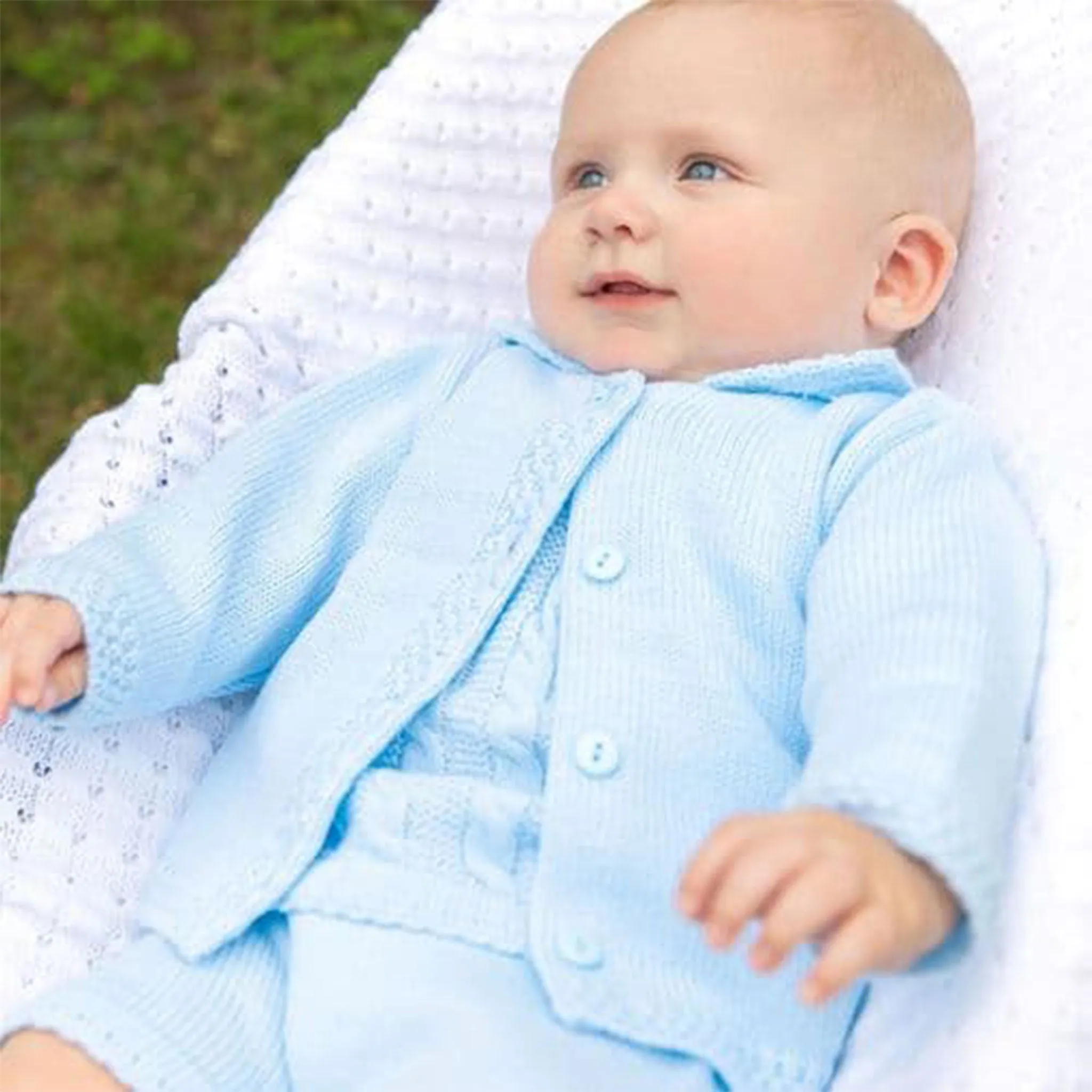 Baby Boys Cardigan With Collar - Blue