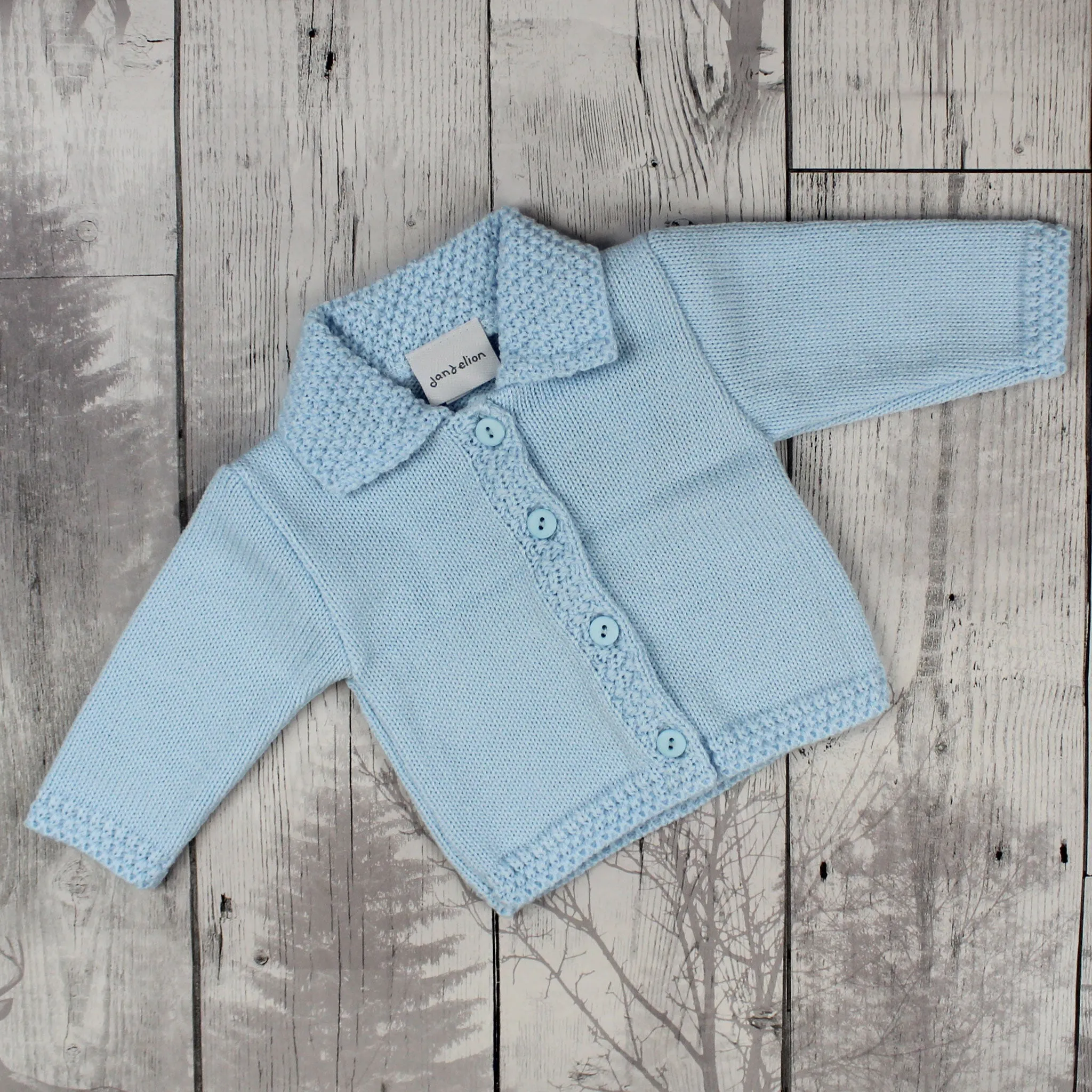 Baby Boys Cardigan With Collar - Blue