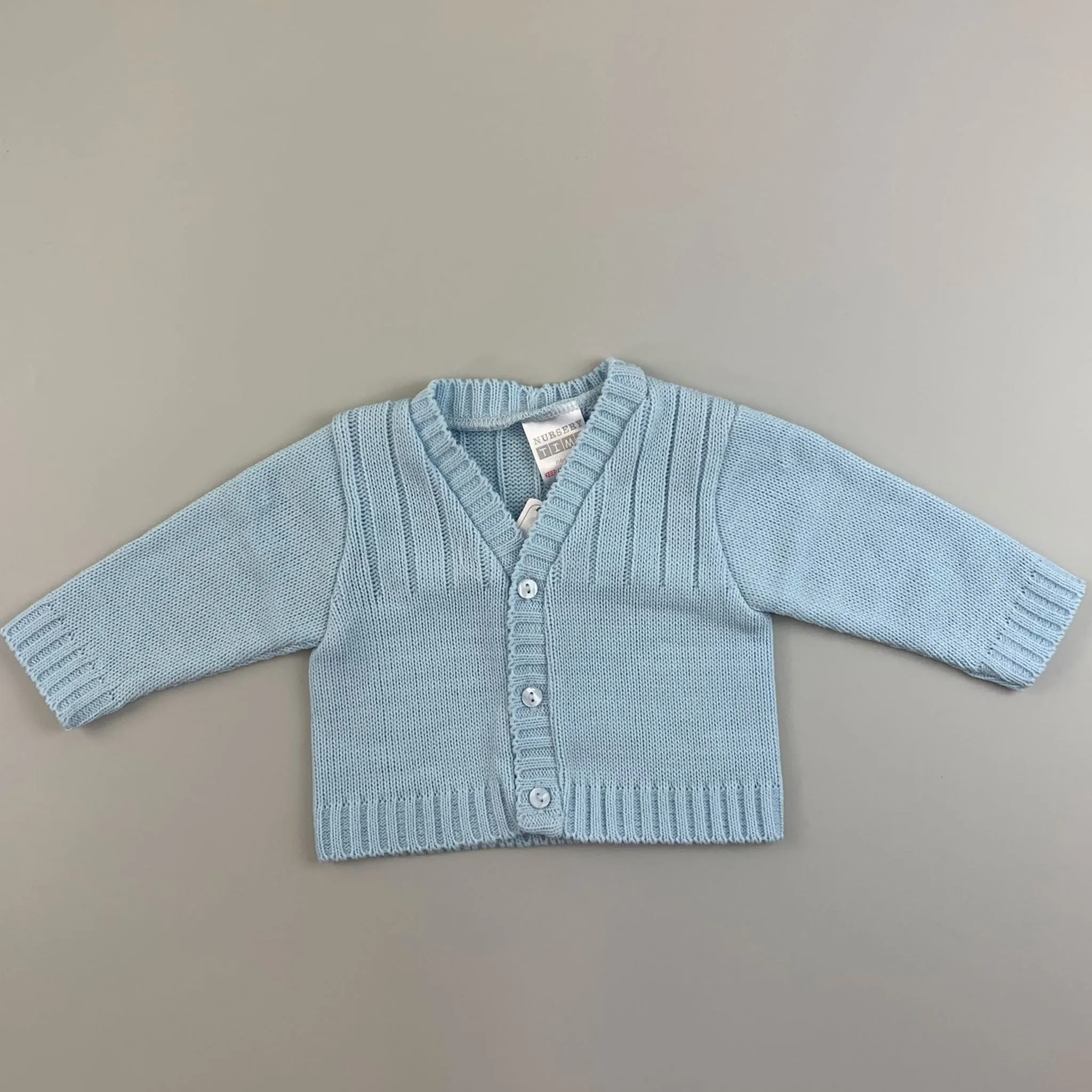 Baby Boys Knitted Design Cardigan - Sky