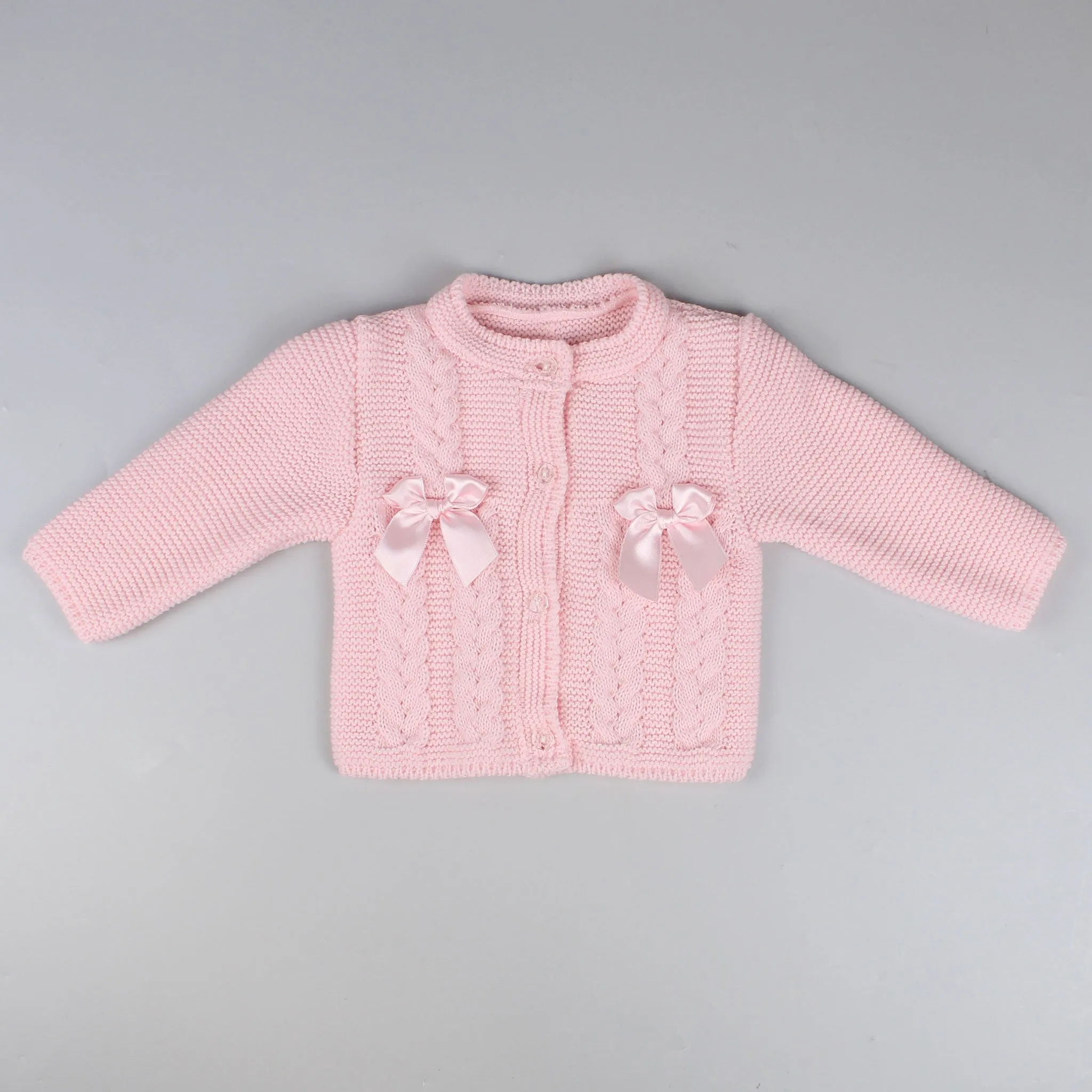 Baby Girls Cable Knit Cardigan - Pink