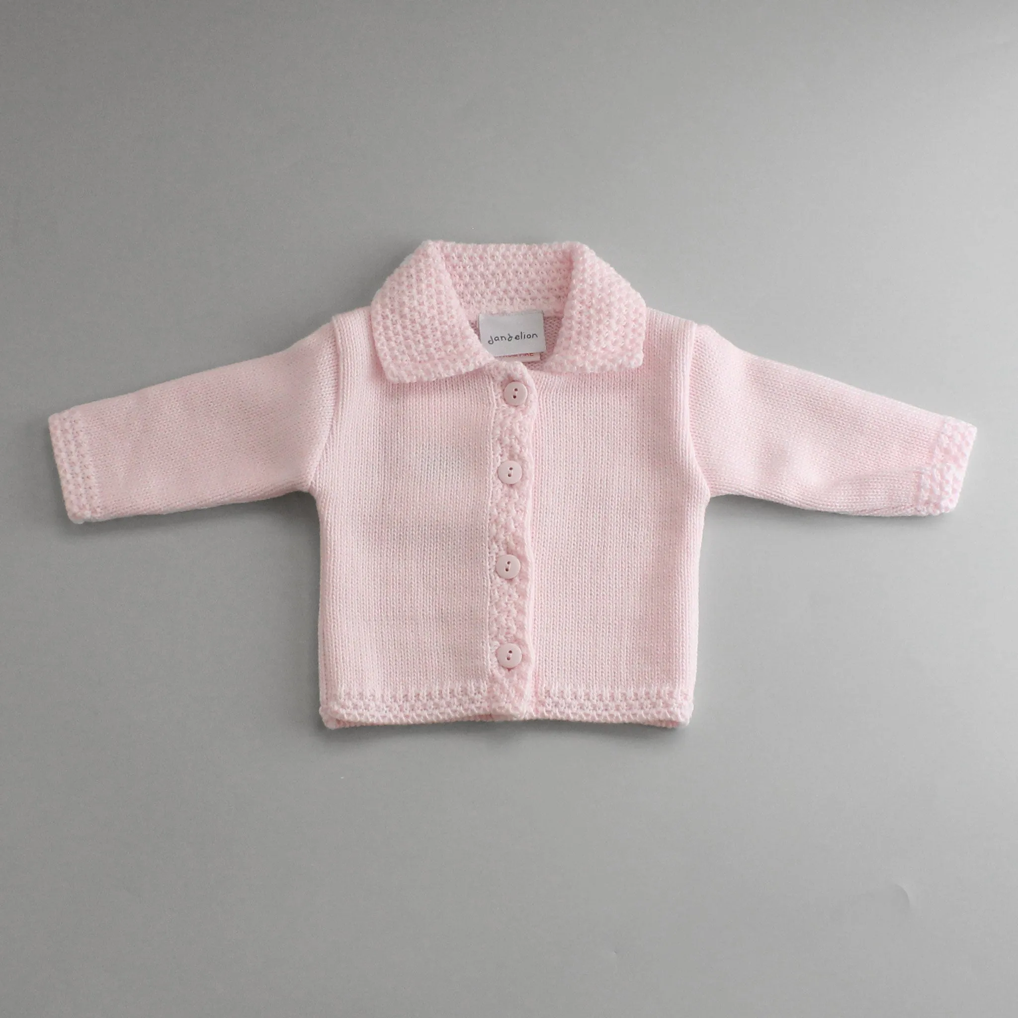 Baby Girls Cardigan With Collar - Pink